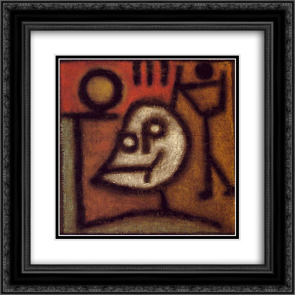 Death and fire 20x20 Black Ornate Wood Framed Art Print Poster with Double Matting by Klee, Paul