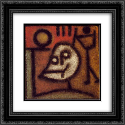 Death and fire 20x20 Black Ornate Wood Framed Art Print Poster with Double Matting by Klee, Paul