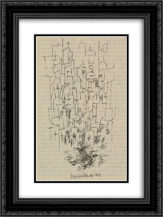 Death for the Idea 18x24 Black Ornate Wood Framed Art Print Poster with Double Matting by Klee, Paul