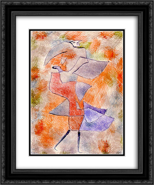 Diana in the Autumn Wind 20x24 Black Ornate Wood Framed Art Print Poster with Double Matting by Klee, Paul