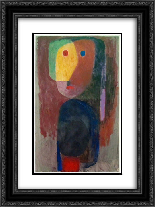 Evening shows 18x24 Black Ornate Wood Framed Art Print Poster with Double Matting by Klee, Paul