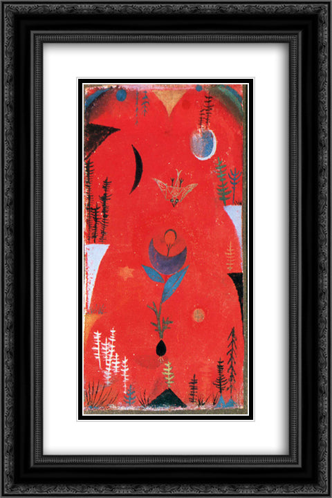 Flower myth 16x24 Black Ornate Wood Framed Art Print Poster with Double Matting by Klee, Paul