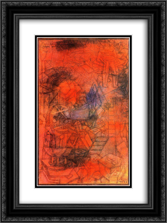 Groynes 18x24 Black Ornate Wood Framed Art Print Poster with Double Matting by Klee, Paul