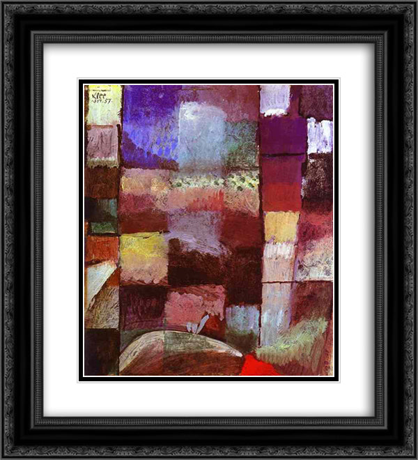 Hamamet 20x22 Black Ornate Wood Framed Art Print Poster with Double Matting by Klee, Paul