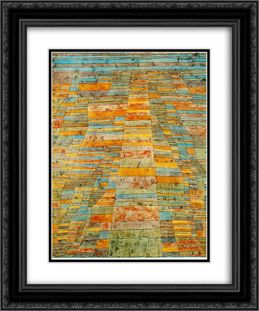 Highway and byways 20x24 Black Ornate Wood Framed Art Print Poster with Double Matting by Klee, Paul