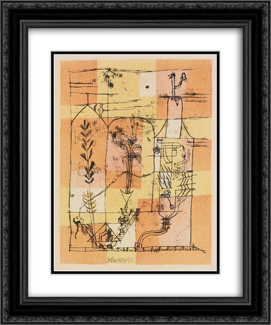 Hoffmanneske scene  20x24 Black Ornate Wood Framed Art Print Poster with Double Matting by Klee, Paul