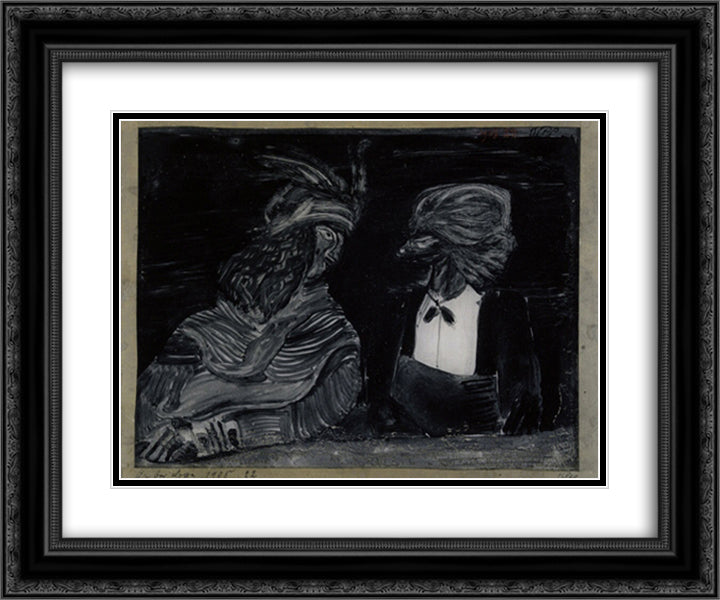 In the box  24x20 Black Ornate Wood Framed Art Print Poster with Double Matting by Klee, Paul