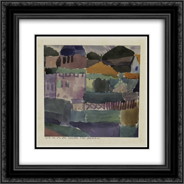 In the houses of St. Germain  20x20 Black Ornate Wood Framed Art Print Poster with Double Matting by Klee, Paul