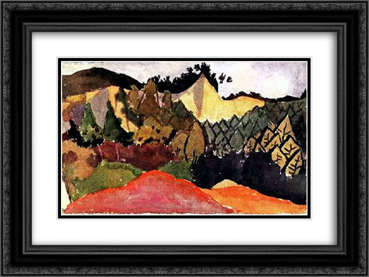 In the Quarry 24x18 Black Ornate Wood Framed Art Print Poster with Double Matting by Klee, Paul