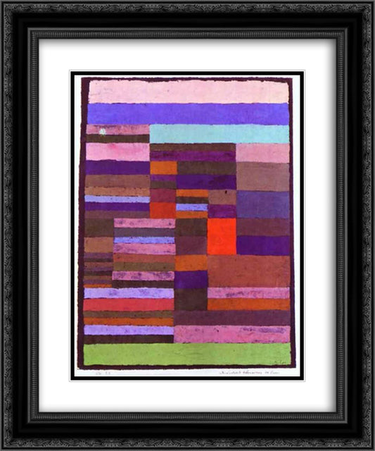 Individualized Altimetry of Stripes 20x24 Black Ornate Wood Framed Art Print Poster with Double Matting by Klee, Paul