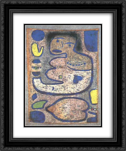 Love Song by the New Moon 20x24 Black Ornate Wood Framed Art Print Poster with Double Matting by Klee, Paul