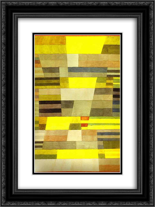 Monument 18x24 Black Ornate Wood Framed Art Print Poster with Double Matting by Klee, Paul