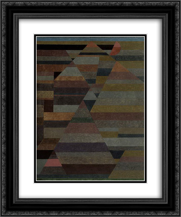 Necropolis 20x24 Black Ornate Wood Framed Art Print Poster with Double Matting by Klee, Paul