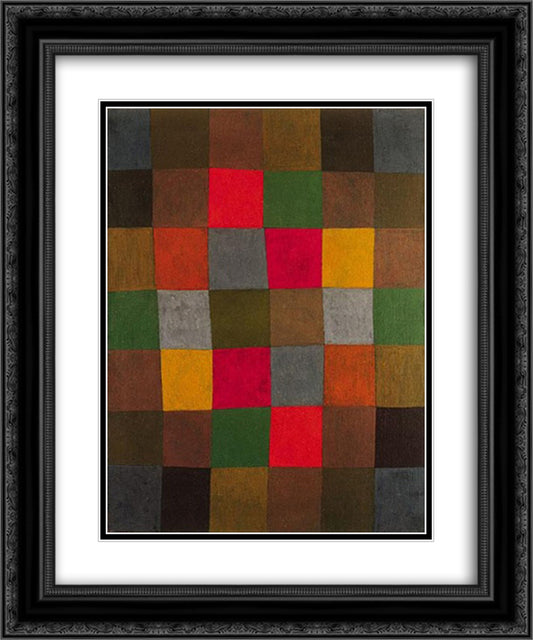 New Harmony 20x24 Black Ornate Wood Framed Art Print Poster with Double Matting by Klee, Paul