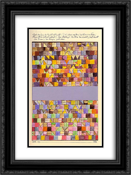 Once Emerged from the Gray of Night 18x24 Black Ornate Wood Framed Art Print Poster with Double Matting by Klee, Paul