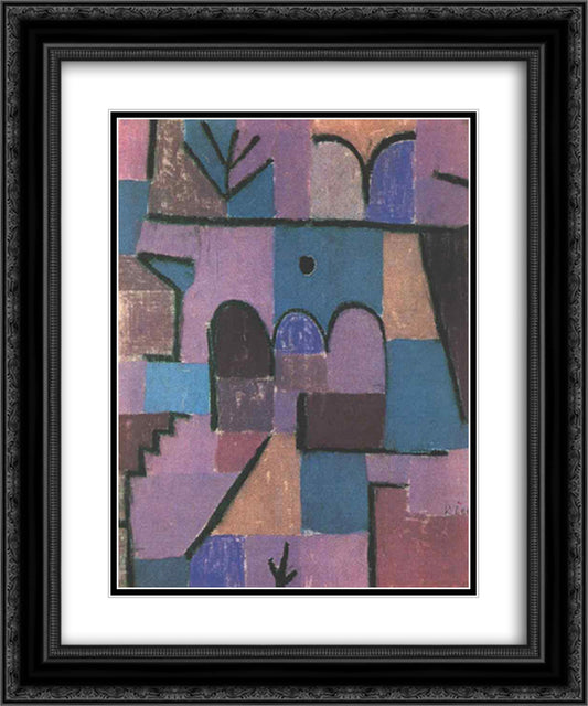 Oriental Garden 20x24 Black Ornate Wood Framed Art Print Poster with Double Matting by Klee, Paul