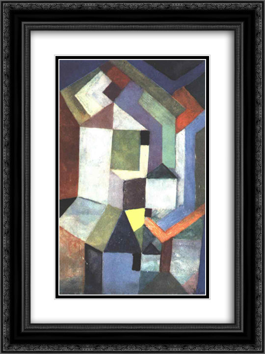 Pious northern landscape 18x24 Black Ornate Wood Framed Art Print Poster with Double Matting by Klee, Paul