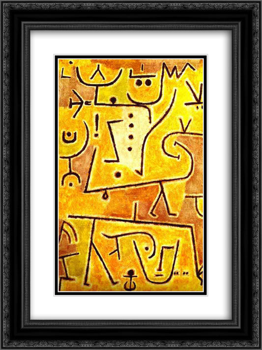 Red waistcoat 18x24 Black Ornate Wood Framed Art Print Poster with Double Matting by Klee, Paul