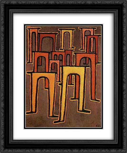 Revolution of the Viaduct 20x24 Black Ornate Wood Framed Art Print Poster with Double Matting by Klee, Paul