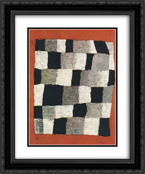 Rhythmic (Rythmical)  20x24 Black Ornate Wood Framed Art Print Poster with Double Matting by Klee, Paul