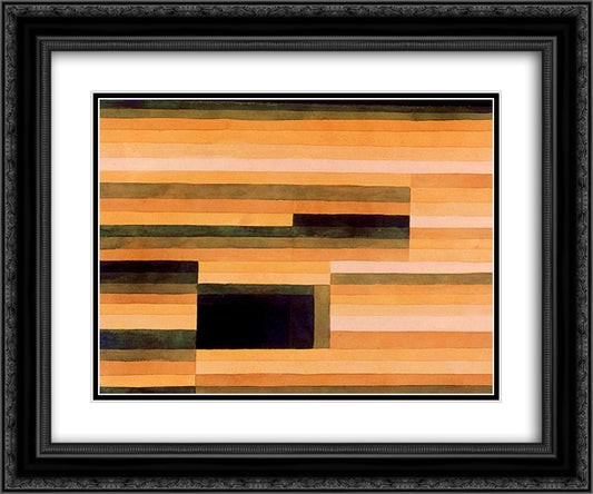 Rock Chamber 24x20 Black Ornate Wood Framed Art Print Poster with Double Matting by Klee, Paul