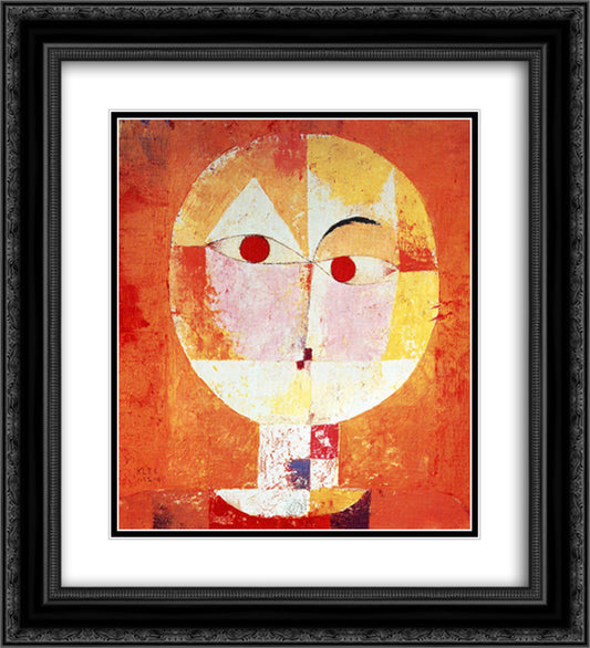 Senecio 20x22 Black Ornate Wood Framed Art Print Poster with Double Matting by Klee, Paul