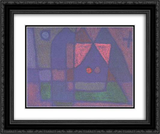 Small room in Venice 24x20 Black Ornate Wood Framed Art Print Poster with Double Matting by Klee, Paul