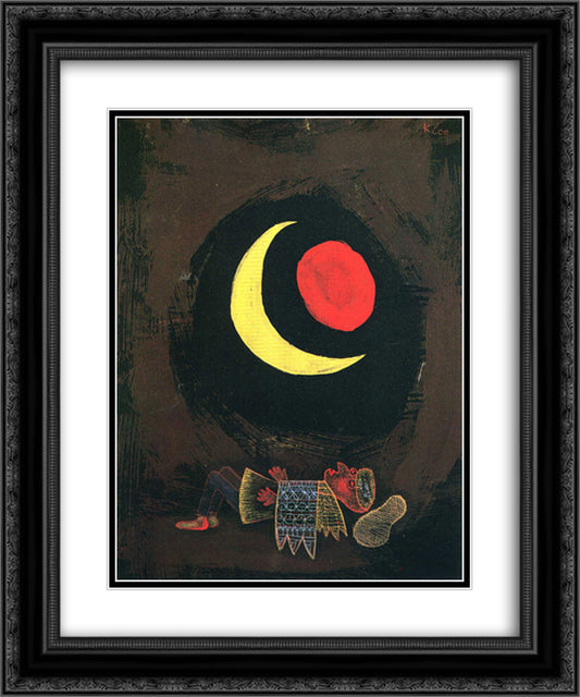 Strong Dream 20x24 Black Ornate Wood Framed Art Print Poster with Double Matting by Klee, Paul