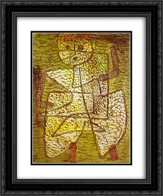 The Future Man 20x24 Black Ornate Wood Framed Art Print Poster with Double Matting by Klee, Paul