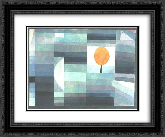 The messenger of autumn 24x20 Black Ornate Wood Framed Art Print Poster with Double Matting by Klee, Paul