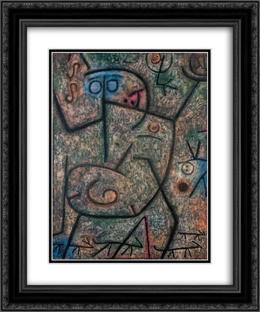 The rumors  20x24 Black Ornate Wood Framed Art Print Poster with Double Matting by Klee, Paul