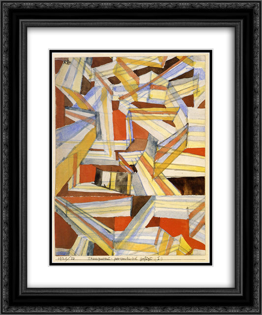 Transparent in perspective Grooved  20x24 Black Ornate Wood Framed Art Print Poster with Double Matting by Klee, Paul