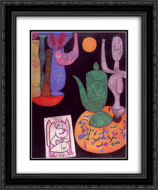 Untitled (Still life) 20x24 Black Ornate Wood Framed Art Print Poster with Double Matting by Klee, Paul