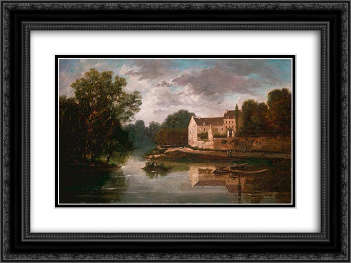 Landscape 24x18 Black Ornate Wood Framed Art Print Poster with Double Matting by Peel, Paul
