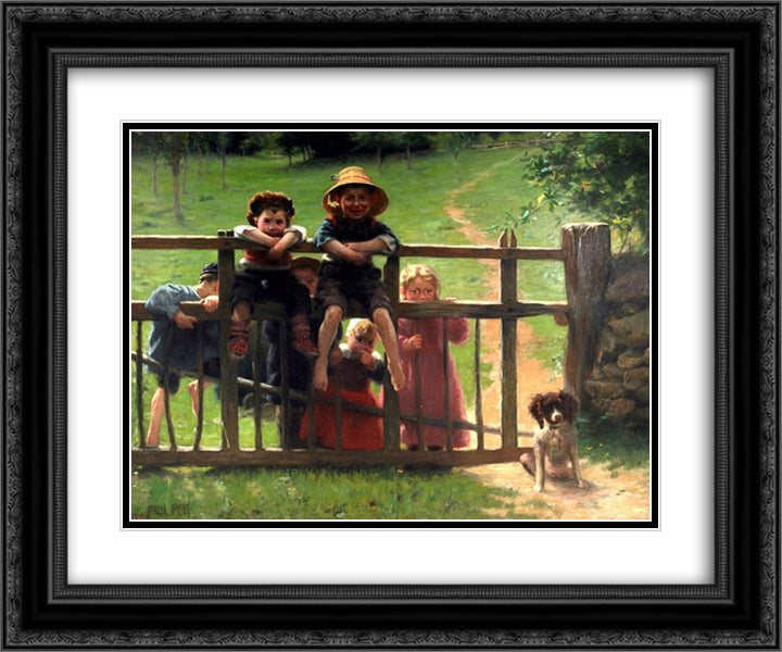Orchestra Chairs 24x20 Black Ornate Wood Framed Art Print Poster with Double Matting by Peel, Paul