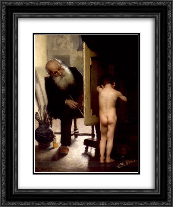 The Modest Model 20x24 Black Ornate Wood Framed Art Print Poster with Double Matting by Peel, Paul