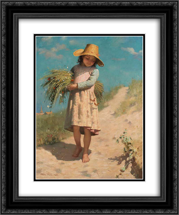 The Young Gleaner 20x24 Black Ornate Wood Framed Art Print Poster with Double Matting by Peel, Paul