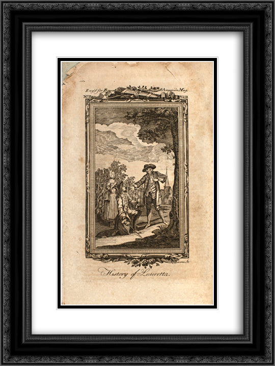 History of Lauretta 18x24 Black Ornate Wood Framed Art Print Poster with Double Matting by Revere, Paul