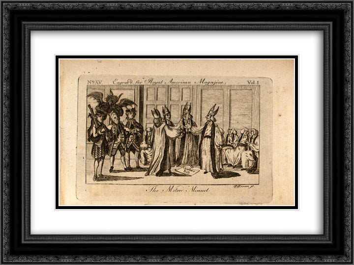 Mitred Minuet 24x18 Black Ornate Wood Framed Art Print Poster with Double Matting by Revere, Paul