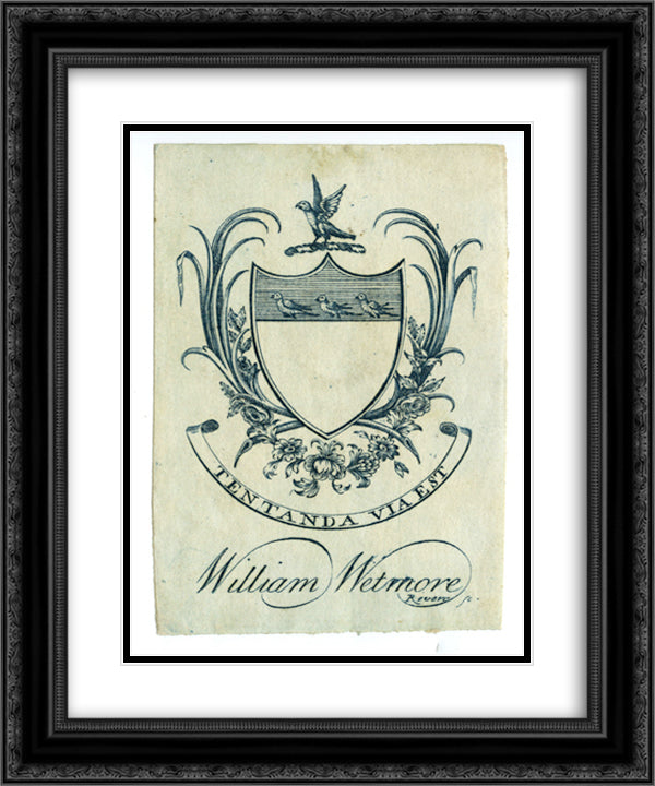 William Wetmore Bookplate 20x24 Black Ornate Wood Framed Art Print Poster with Double Matting by Revere, Paul