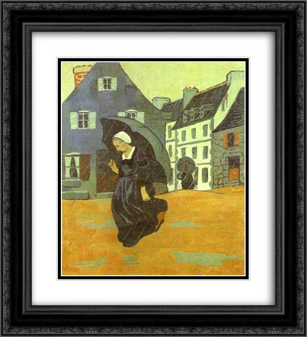 A rain 20x22 Black Ornate Wood Framed Art Print Poster with Double Matting by Serusier, Paul