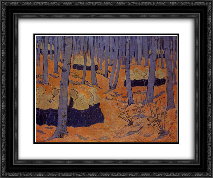 Breton Women, the Meeting in the Sacred Grove 24x20 Black Ornate Wood Framed Art Print Poster with Double Matting by Serusier, Paul