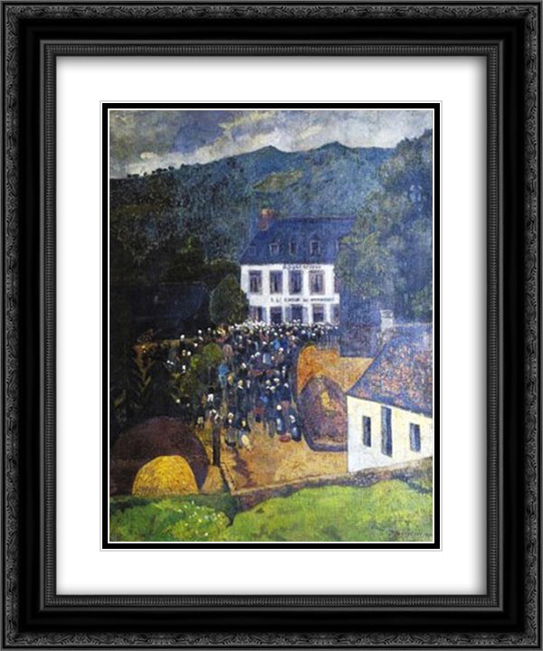 Fair Chateauneuf du Faou 20x24 Black Ornate Wood Framed Art Print Poster with Double Matting by Serusier, Paul