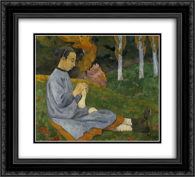 Girl from Savoy 22x20 Black Ornate Wood Framed Art Print Poster with Double Matting by Serusier, Paul