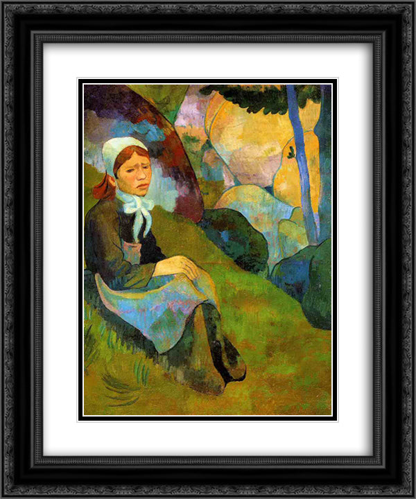 Solitude, Huelgoat Landscape 20x24 Black Ornate Wood Framed Art Print Poster with Double Matting by Serusier, Paul
