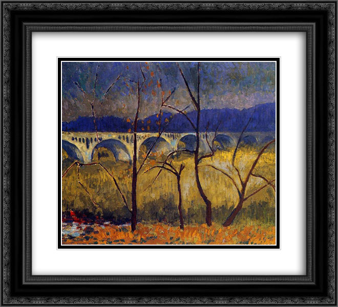 The Aqueduct 22x20 Black Ornate Wood Framed Art Print Poster with Double Matting by Serusier, Paul