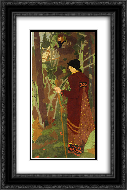 The Fairy and the Knight 16x24 Black Ornate Wood Framed Art Print Poster with Double Matting by Serusier, Paul