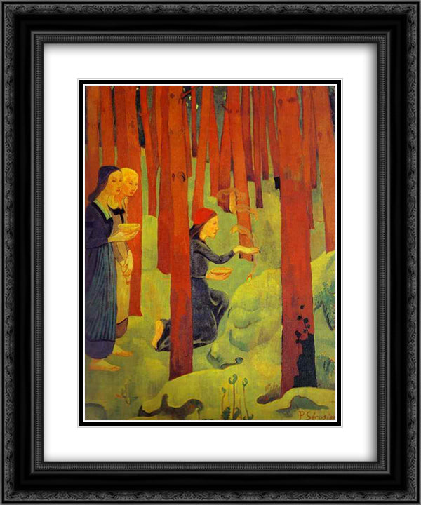 The Incantation (The Holy Wood) 20x24 Black Ornate Wood Framed Art Print Poster with Double Matting by Serusier, Paul