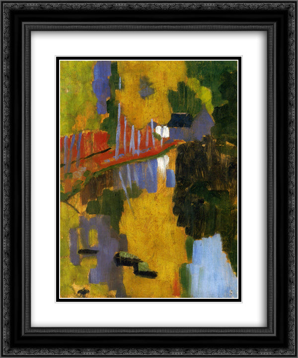 The Talisman 20x24 Black Ornate Wood Framed Art Print Poster with Double Matting by Serusier, Paul