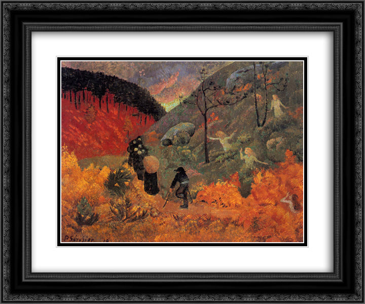 The times 24x20 Black Ornate Wood Framed Art Print Poster with Double Matting by Serusier, Paul